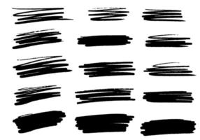 Collection of vector brush hand drawn graphic element. Set of vector brush strokes isolated on white background. vector illustration.