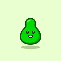 lindo diseño de dibujos animados de aguacate sonriente. vector