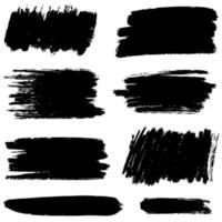 Collection of vector brush hand drawn graphic element. Set of vector brush strokes isolated on white background. vector illustration.