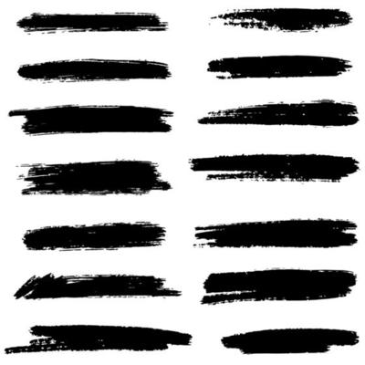 Collection of vector brush hand drawn graphic element. Set of vector brush strokes isolated on white background. vector illustration.