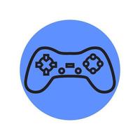 un conjunto de diseños de iconos de joystick en color azul. diseños para plantillas vector