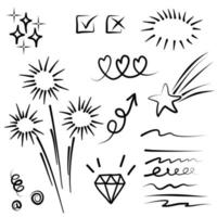 Hand drawn set doodle elements for concept design isolated on white background. vector illustration.