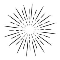 Starburst, sunburst  hand drawn. Design Element Fireworks Black Rays. Comic explosion effect. Radiating, radial lines. vector