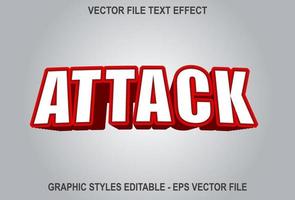 red and white attack effect text. vector