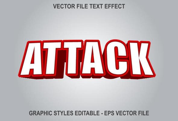 red and white attack effect text.