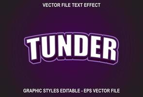 tunder text effect with purple color. sports style text effect design. vector