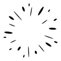 Starburst, sunburst  hand drawn. Design Element Fireworks Black Rays. Comic explosion effect. Radiating, radial lines. vector