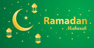 Ramadan Kareem greeting background design in green color. designs for banner templates. vector