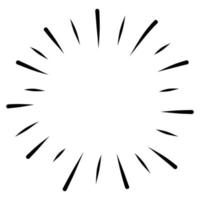 Starburst, sunburst  hand drawn. Design Element Fireworks Black Rays. Comic explosion effect. Radiating, radial lines. vector