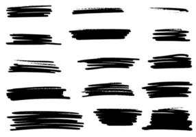 Collection of vector brush hand drawn graphic element. Set of vector brush strokes isolated on white background. vector illustration.