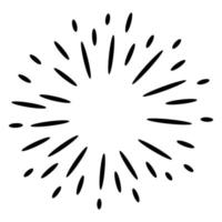 Starburst, sunburst  hand drawn. Design Element Fireworks Black Rays. Comic explosion effect. Radiating, radial lines. vector