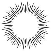Starburst, sunburst  hand drawn. Design Element Fireworks Black Rays. Comic explosion effect. Radiating, radial lines. vector