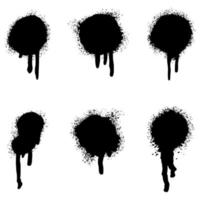 Set of graffiti Spray painted lines and grunge dots isolated on white background. vector illustration.