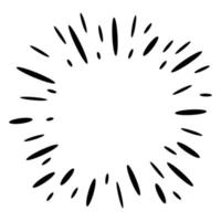 Starburst, sunburst  hand drawn. Design Element Fireworks Black Rays. Comic explosion effect. Radiating, radial lines. vector