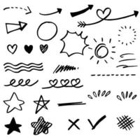 Hand drawn set doodle elements for concept design isolated on white background. vector illustration.