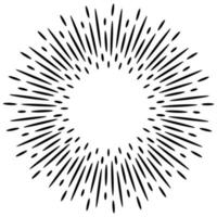 Starburst, sunburst  hand drawn. Design Element Fireworks Black Rays. Comic explosion effect. Radiating, radial lines. vector