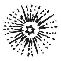 Starburst, sunburst  hand drawn. Design Element Fireworks Black Rays. Comic explosion effect. Radiating, radial lines. vector