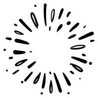 Starburst, sunburst  hand drawn. Design Element Fireworks Black Rays. Comic explosion effect. Radiating, radial lines. vector