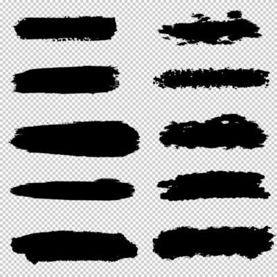 Collection of vector brush hand drawn graphic element. Set of vector brush strokes isolated on white background. vector illustration.