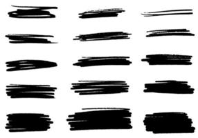 Collection of vector brush hand drawn graphic element. Set of vector brush strokes isolated on white background. vector illustration.