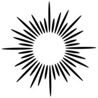 Starburst, sunburst  hand drawn. Design Element Fireworks Black Rays. Comic explosion effect. Radiating, radial lines. vector