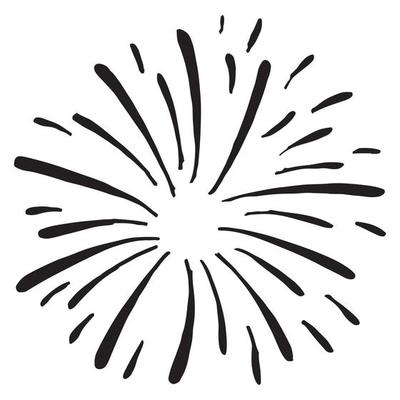 Starburst, sunburst  hand drawn. Design Element Fireworks Black Rays. Comic explosion effect. Radiating, radial lines.