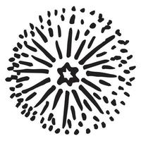 Starburst, sunburst  hand drawn. Design Element Fireworks Black Rays. Comic explosion effect. Radiating, radial lines. vector