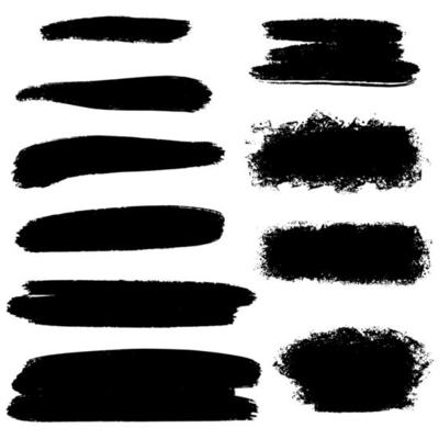 Collection of vector brush hand drawn graphic element. Set of vector brush strokes isolated on white background. vector illustration.