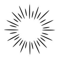 Starburst, sunburst  hand drawn. Design Element Fireworks Black Rays. Comic explosion effect. Radiating, radial lines. vector