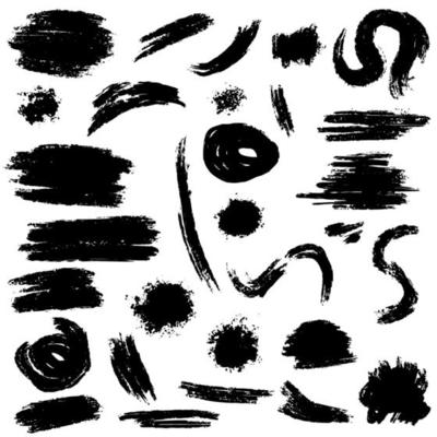 Collection of vector brush hand drawn graphic element. Set of vector brush strokes isolated on white background. vector illustration.