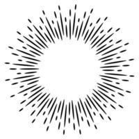 Starburst, sunburst  hand drawn. Design Element Fireworks Black Rays. Comic explosion effect. Radiating, radial lines. vector