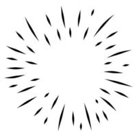 Starburst, sunburst  hand drawn. Design Element Fireworks Black Rays. Comic explosion effect. Radiating, radial lines. vector