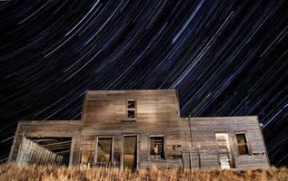 Abandoned Building and Star Trails photo