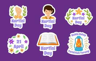 Kartini Day Festivity Sticker Collection vector