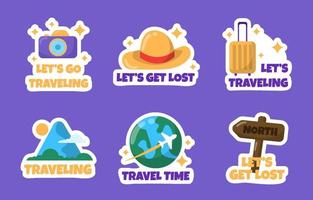 Flat Travel Sticker Collection vector