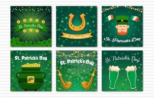 Set of St. Patrick Leprechaun Social Media vector