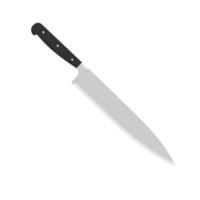 cuchillo de cocina con mango negro. cuchillo de chef de estilo plano. vector