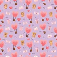 San Valentín hermoso diseño de patrones sin fisuras para decorar, papel tapiz, papel de regalo, tela, telón de fondo, etc. vector