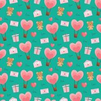 San Valentín hermoso diseño de patrones sin fisuras para decorar, papel tapiz, papel de regalo, tela, telón de fondo, etc. vector