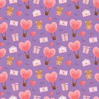 San Valentín hermoso diseño de patrones sin fisuras para decorar, papel tapiz, papel de regalo, tela, telón de fondo, etc. vector