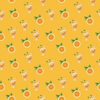 jugo de naranja hermoso diseño de patrones sin fisuras para decorar, empapelar, envolver papel, tela, telón de fondo, etc. vector