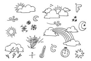 vector set of weather doodle elements, for design purposes