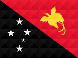 Artistic flag of Papua New Guinea with geometric wave concept art design. vector