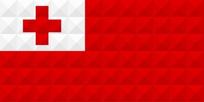 Artistic flag of Tonga with geometric wave concept art design vector