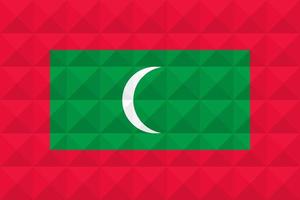 Artistic flag of Maldives with geometric wave concept art design. vector