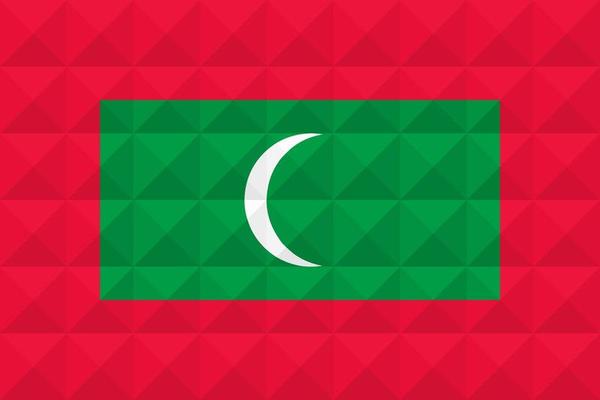 Artistic flag of Maldives with geometric wave concept art design.