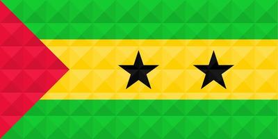 Artistic flag of Sao Tome and Principe with geometric wave concept art design. vector