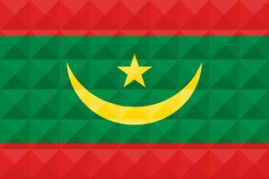 Artistic flag of Mauritania with geometric wave concept art design. vector