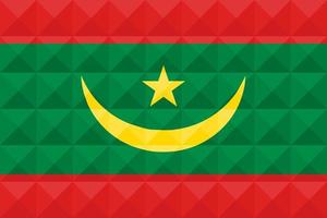 Artistic flag of Mauritania with geometric wave concept art design. vector