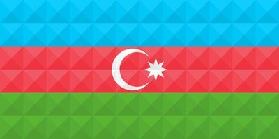Artistic flag of Azerbaijan with geometric wave concept art design. vector
